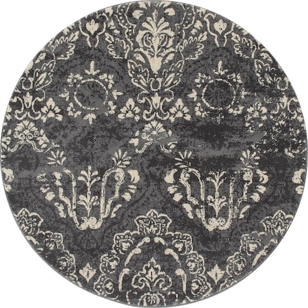 Art Carpet 5 Ft. Bastille Collection Emerge Woven Round Area Rug, Gray 841864109630